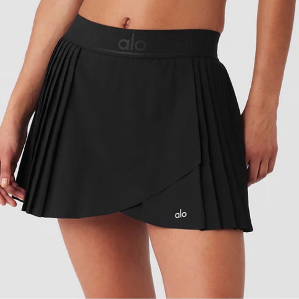 ALO Yoga Black Mini Skater Skirt